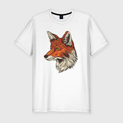 Мужская slim-футболка Голова хитрой лисы