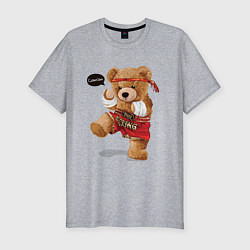 Футболка slim-fit МИШКА ТАЙСКИЙ БОКС THAI BOXING MUAY THAI, цвет: меланж
