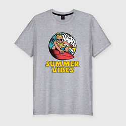 Футболка slim-fit Summer vibes Surfing, цвет: меланж