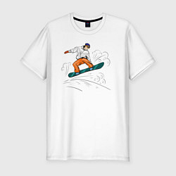 Мужская slim-футболка Сноубордист snowboard