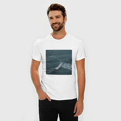 Футболка slim-fit Everything comes in waves, цвет: белый — фото 2