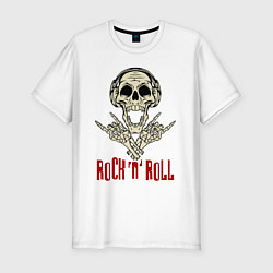 Футболка slim-fit Rock n Roll Skull, цвет: белый