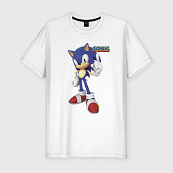 Мужская slim-футболка Sonic Hedgehog Video game