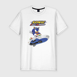 Мужская slim-футболка Sonic Free Riders Hedgehog Racer