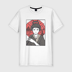 Мужская slim-футболка Японская Гейша Japanese Geisha