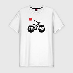 Мужская slim-футболка Эндуро байк с рогами