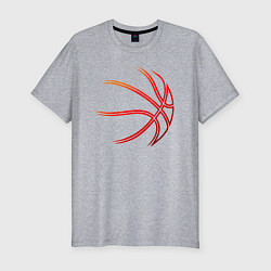 Мужская slim-футболка Баскетбольный мяч оранж
