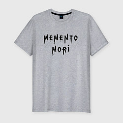 Мужская slim-футболка Memento Mori Помни о Смерти Надпись