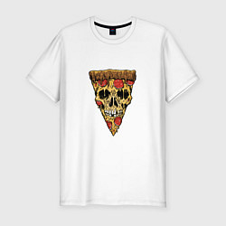 Мужская slim-футболка Pizza - Skull