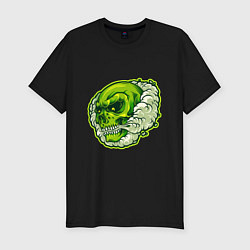 Мужская slim-футболка Зелёный черепок
