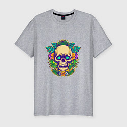 Футболка slim-fit Summer - Skull, цвет: меланж