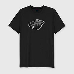 Мужская slim-футболка Minnesota Wild Серый