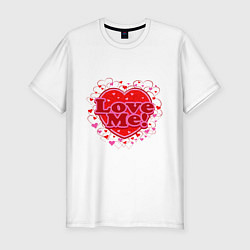 Мужская slim-футболка Heart - Love me