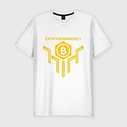 Футболка slim-fit Криптовалюта bitcoin, цвет: белый