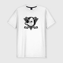 Мужская slim-футболка Anaheim Ducks Анахайм Дакс Серый