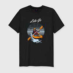 Футболка slim-fit Каяки Lets go, цвет: черный