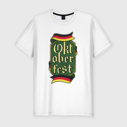 Мужская slim-футболка Эмблема Октоберфеста Oktoberfest Emblem