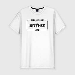 Мужская slim-футболка The Witcher Gaming Champion: рамка с лого и джойст