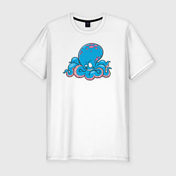 Мужская slim-футболка Весёлый осьминог