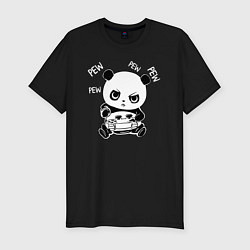 Мужская slim-футболка Панда геймер