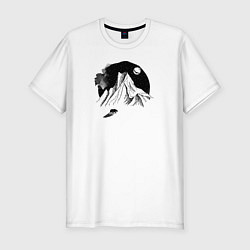 Мужская slim-футболка Тень медведя