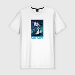 Футболка slim-fit Девушка голубого ветра Zenless Zone Zero, цвет: белый