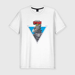 Мужская slim-футболка Ворон в треугольнике из бравл старс
