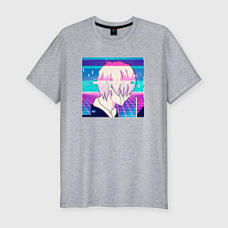 Футболка slim-fit Sad Boy Anime Style, цвет: меланж