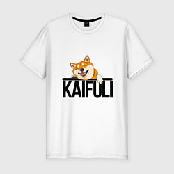 Футболка slim-fit Kaifuli shiba inu, цвет: белый