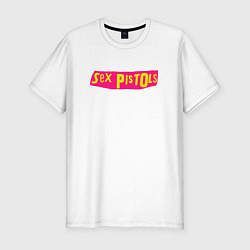 Мужская slim-футболка Sex Pistols Yellow-Pink Logo