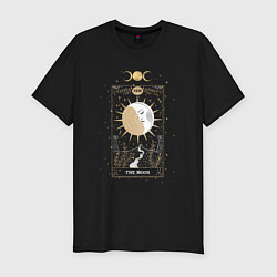Мужская slim-футболка Карта Таро луна эзотерика мистика