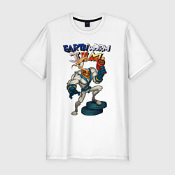 Мужская slim-футболка Earth worm - Jim