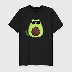 Футболка slim-fit Avo cat o в очках, цвет: черный