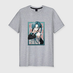 Футболка slim-fit Hatsune Miku Drain, цвет: меланж