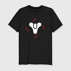 Мужская slim-футболка Символ Destiny в красном ромбе