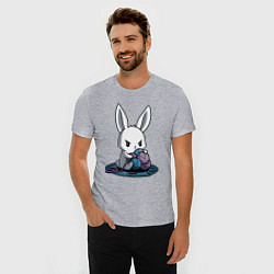 Футболка slim-fit Зайчонок обнял клубки The bunny hugged the balls, цвет: меланж — фото 2