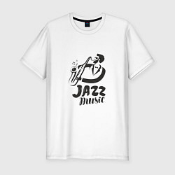 Футболка slim-fit Music Jazz, цвет: белый