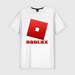 Футболка slim-fit ROBLOX логотип красный градиент, цвет: белый