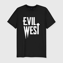 Мужская slim-футболка Evil west logo