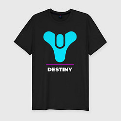 Мужская slim-футболка Символ Destiny в неоновых цветах