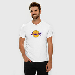 Футболка slim-fit Лос-Анджелес Лейкерс NBA, цвет: белый — фото 2