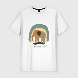 Мужская slim-футболка CHOOSE THE JOY OF THE ELEPHANT