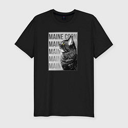 Мужская slim-футболка Профиль кошки