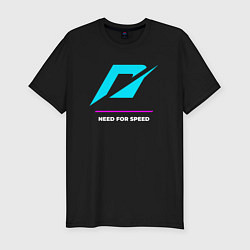 Футболка slim-fit Символ Need for Speed в неоновых цветах, цвет: черный