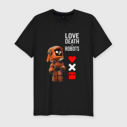 Мужская slim-футболка Love Death and Robots Любовь Смерть Роботы
