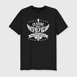 Футболка slim-fit Классический с 1976 и до сих пор рокер, цвет: черный