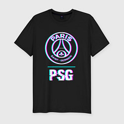 Мужская slim-футболка PSG FC в стиле Glitch