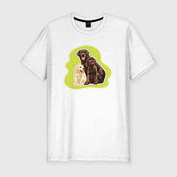 Мужская slim-футболка Лабрадор ретривер Собаки
