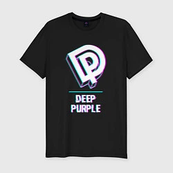 Мужская slim-футболка Deep Purple Glitch Rock