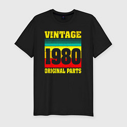 Мужская slim-футболка Винтаж 1980 оригинальные детали